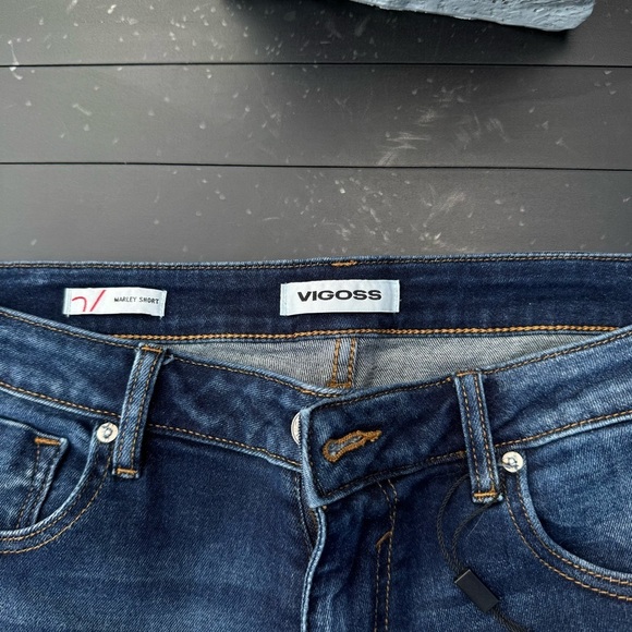 Vigoss Blue Jean Shorts Distressed Frayed Hem - Picture 3 of 9